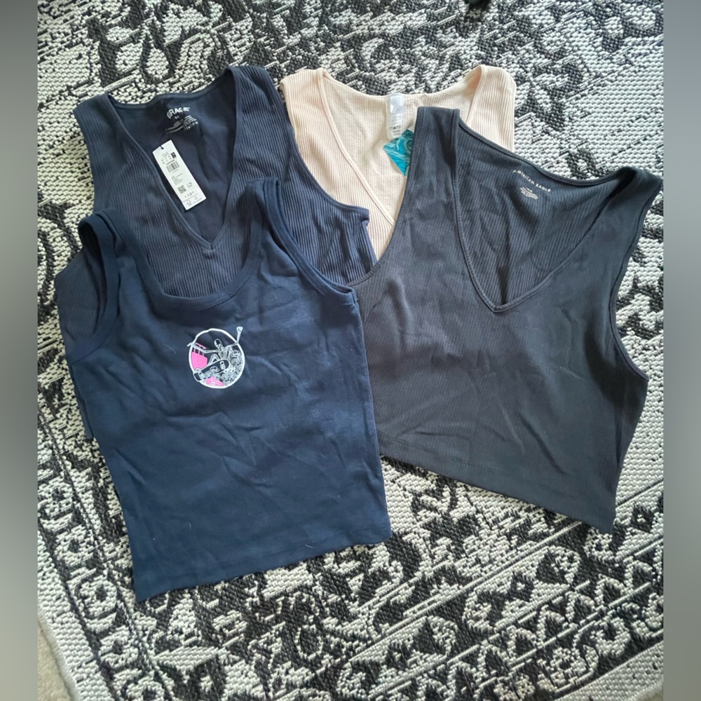 Black and Blue Crop Tops